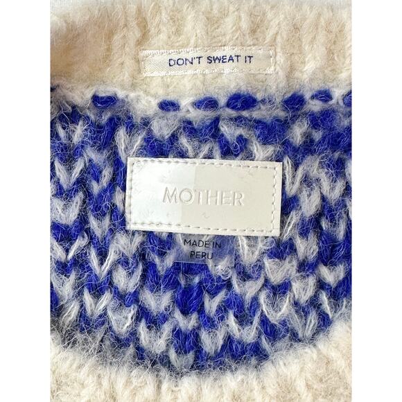 MOTHER The Crop Alpaca-Blend Animal Print Knit Sweater Large NWT - Picture 12 of 15